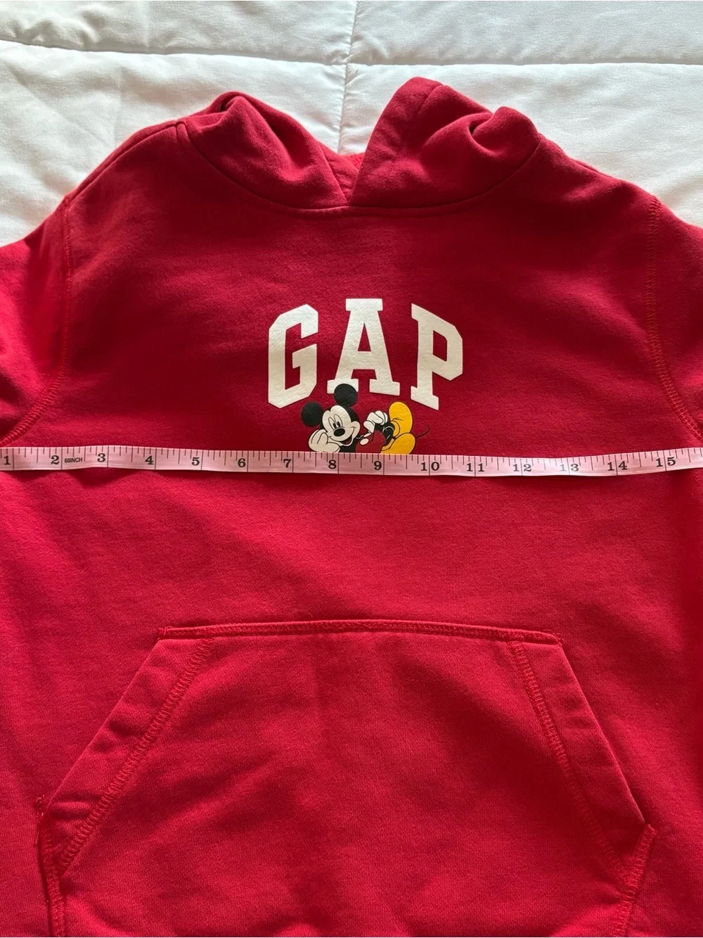 GAP + Disney Kids Red with GAP Logo & Mickey Graphic Hooded Sweatshirt